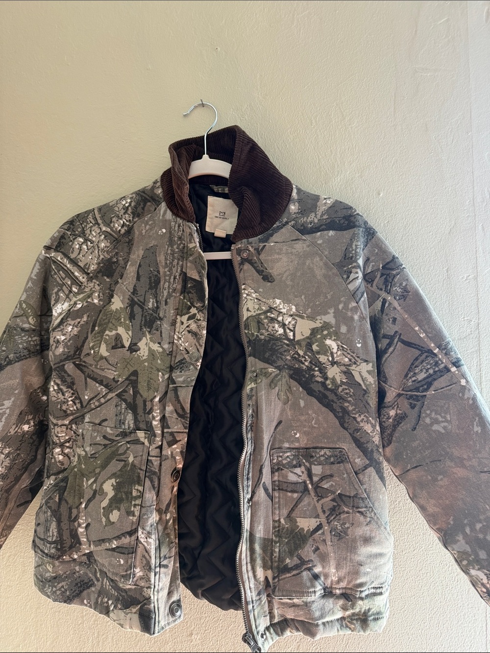 Thread & Supply Brown Green Camouflage Bomber Jacket